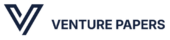 Venture Papers logo in navy featuring a stylized V symbol and the words Venture Papers